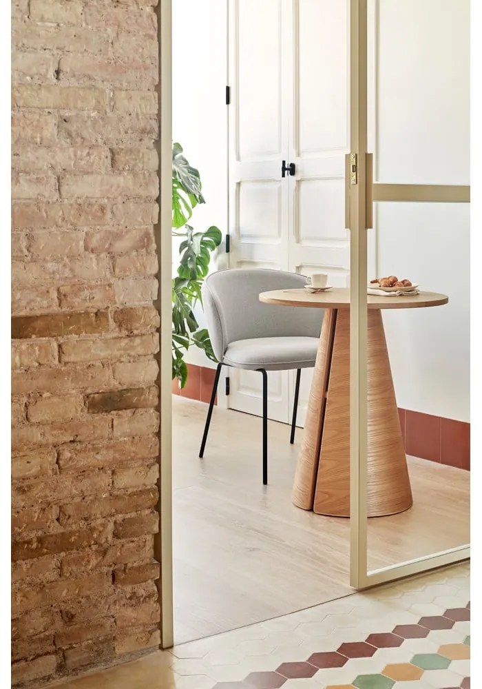 Masă de dining în culoare naturală rotundă cu aspect de lemn de stejar ø 65 cm Cep – Teulat