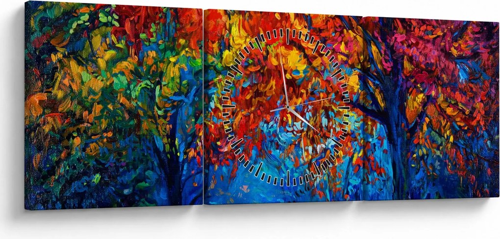 Tablou cu pictura naturii (cu ceas) (90x30 cm)