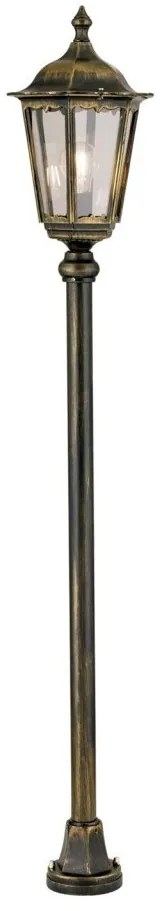 Stalp iluminat exterior stil clasic IP43 H140 Puchberg AL 11K/82576 schwarz-gold/rauch OR