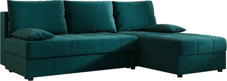 Coltar extensibil reversibil VENORIA SLIM 200x143 cm, petrolej + 2 perne GRATUIT