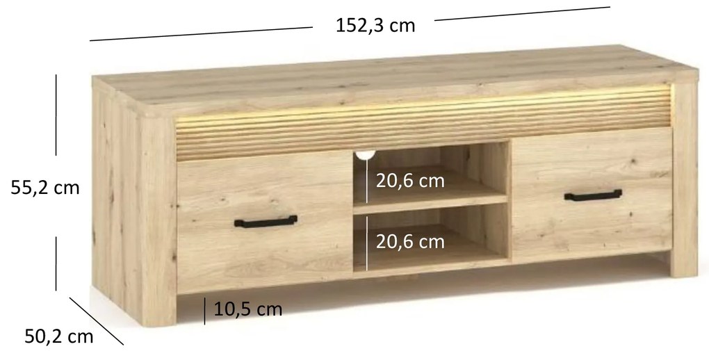 Masă TV Mindi (Stejar artisan). 1053053