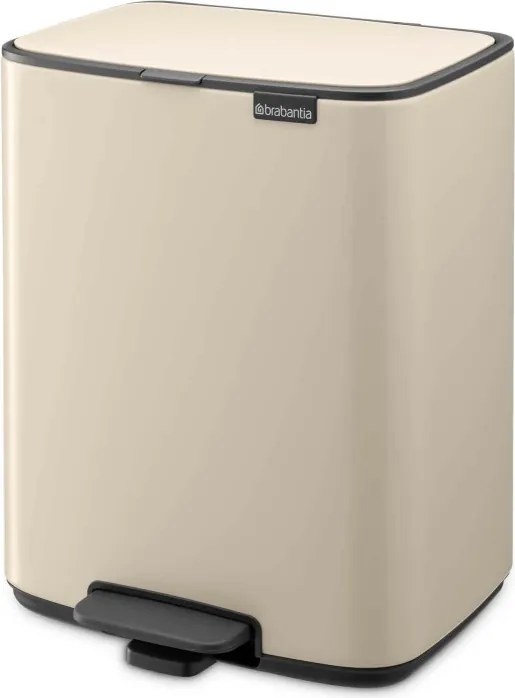 Cos de gunoi Brabantia Bo Pedal 1010123, 12 l, Inchidere usoara, Baza antiderapanta, Bej