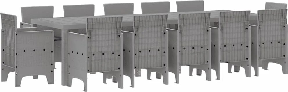 vidaXL Set de masă pentru grădină cu pernă Gri deschis și antracit