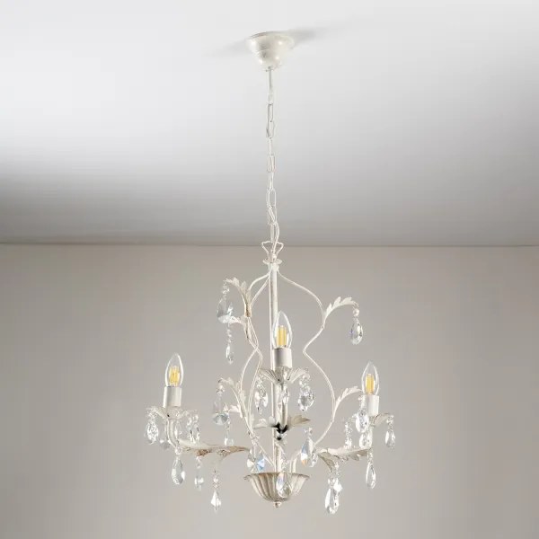 ONLI - Candelabru TERESA cu lanț, 3x E14, 6W, 230V, alb