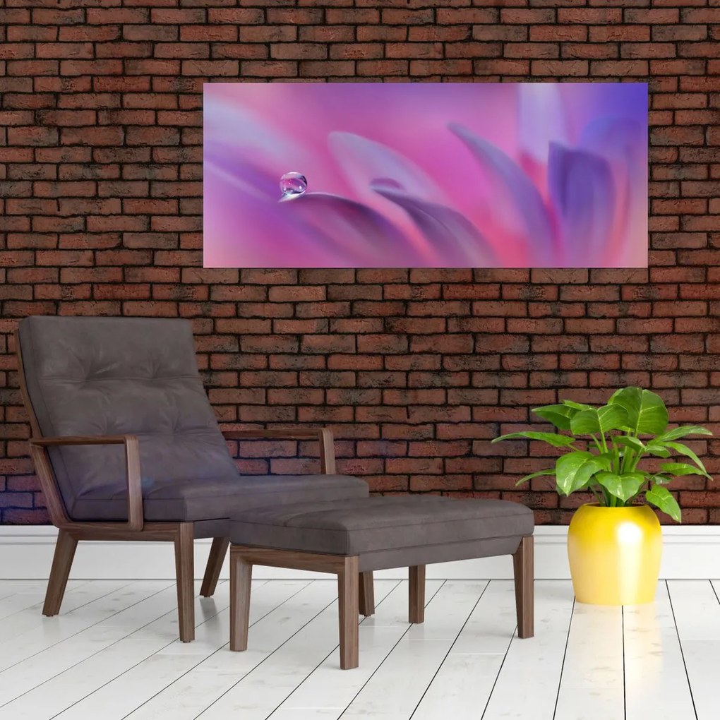 Tablou - Picătură pe floare (120x50 cm)