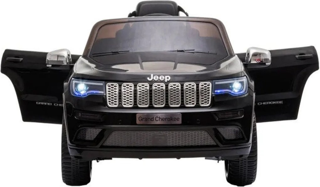 Masinuta Electrica cu acumulator pentru copii NOVOKIDS™ Jeep Grand Cherokee, Roti din Cauciuc EVA, Max 30 kg ,Usi cu deschidere ,Baterie12V ,2 Viteze