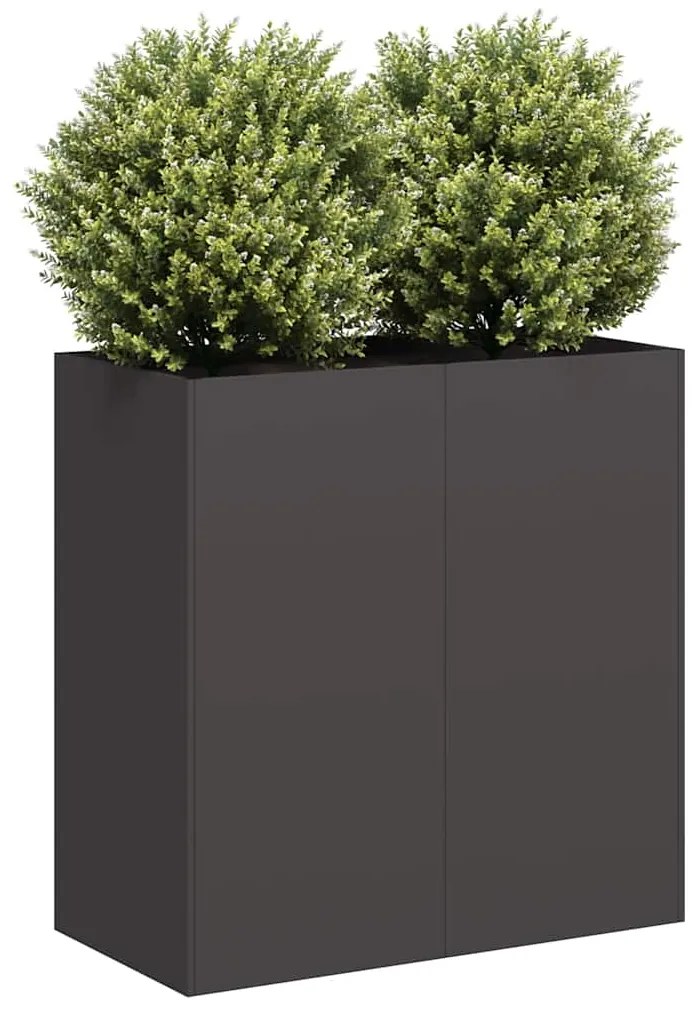 vidaXL Jardinier negru 80x40x80 cm Oțel laminat la rece