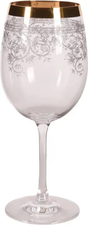 Pahar de vin alb din sticlă, transparent, cu model în spirală gravat, 390 ml, 20 x 7,5 cm, „Joséphine”
