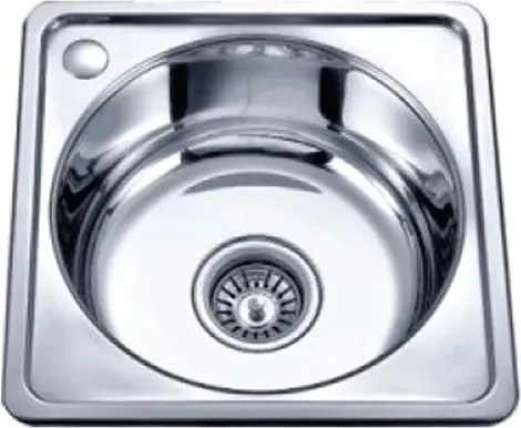 Chiuveta inox Inter Ceramic Alpaca cu o cuva fara picurator finisaj inox lucios 40x40 cm