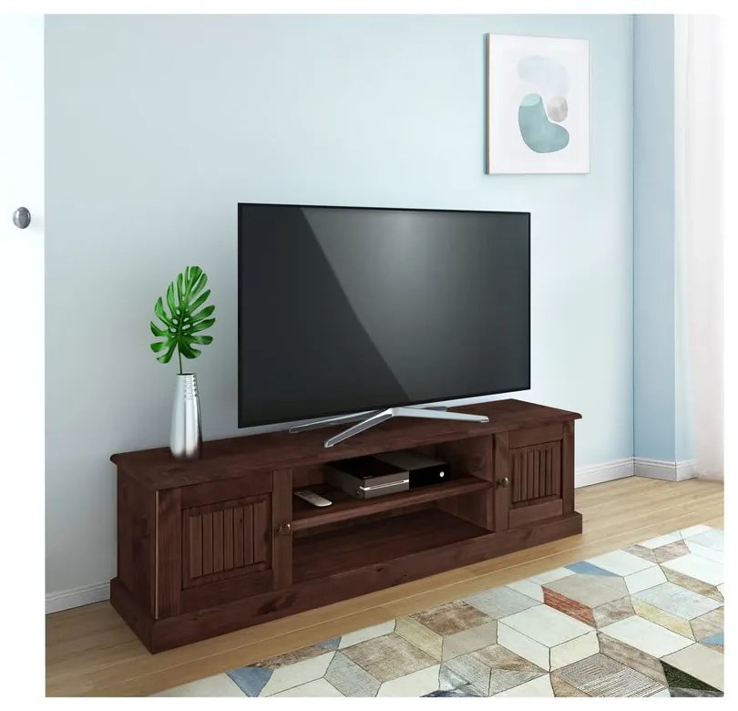 Comodă TV maro din lemn de pin 45x40 cm Mille – Støraa