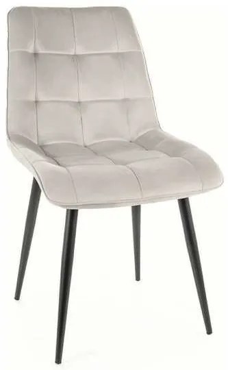 Scaun de bucătărie Chic Velvet, gri deschis