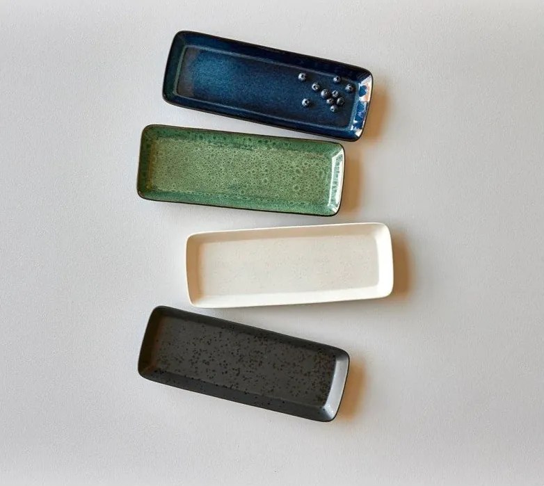 Tavă de servire din ceramică 14x38 cm Gastro Green/Black – Bitz