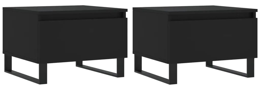 vidaXL Măsuțe de cafea, 2 buc., negru, 50x46x35 cm, lemn prelucrat
