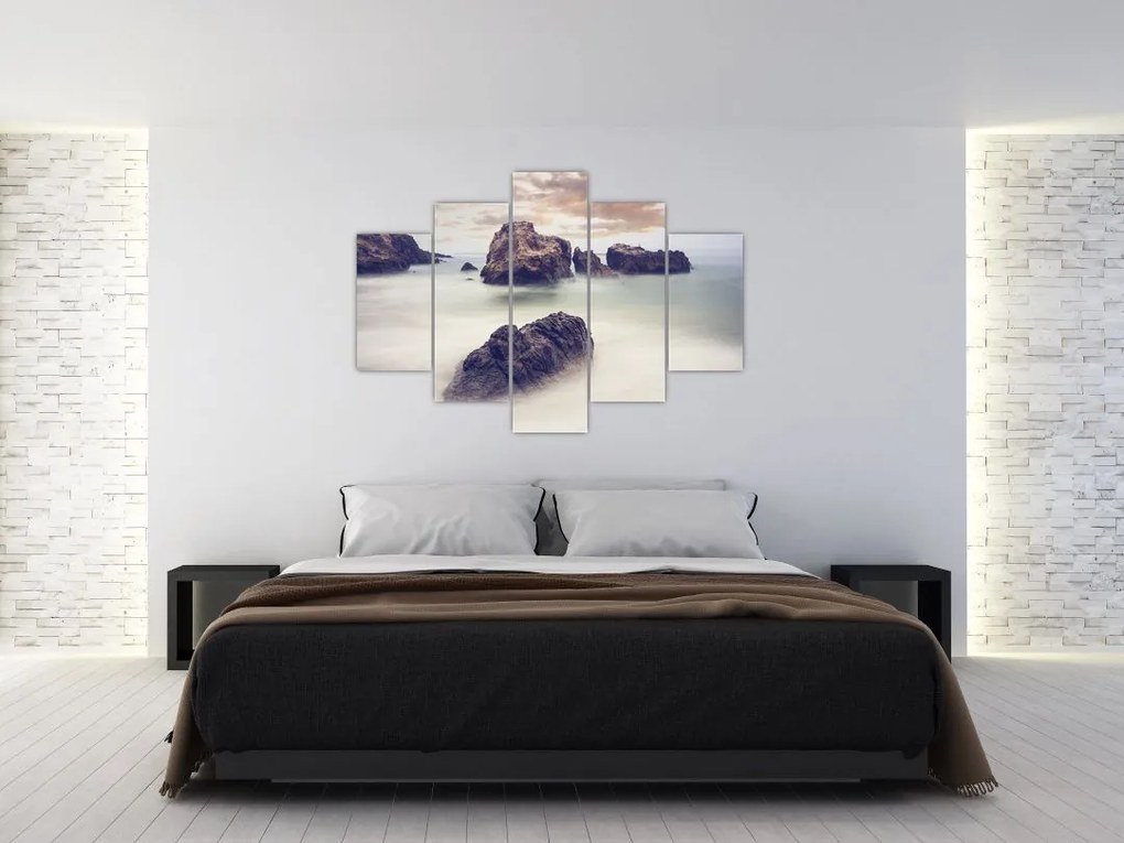 Tablou cu stânci în ceață (150x105 cm)