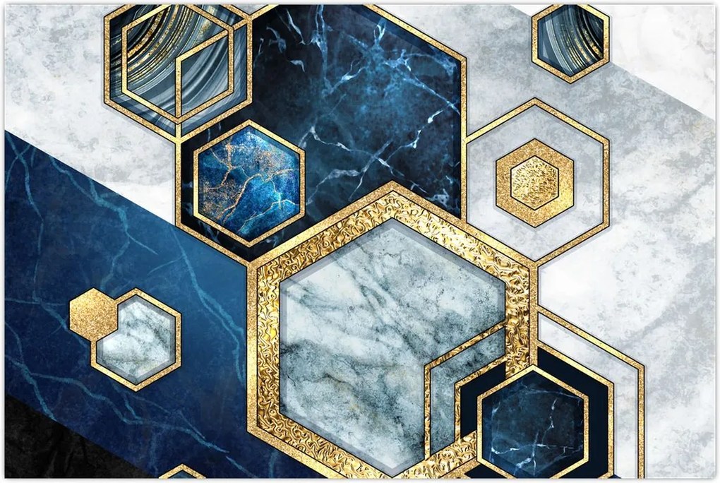 Tablou - Hexagoane de marmură (90x60 cm)