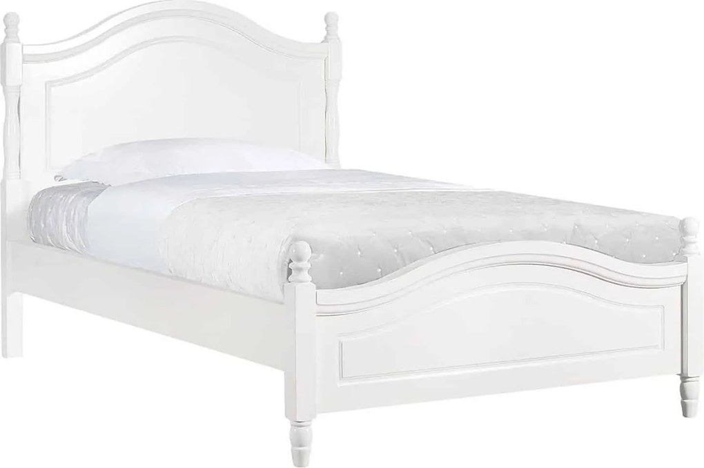 Pat lemn masiv alb Elizabeth Princess 120x200cm - Cu somiera