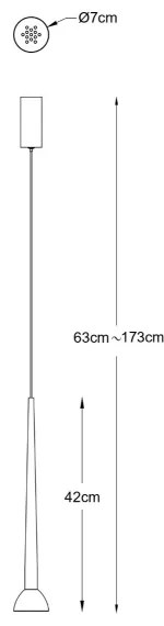 Zuma Line P0603-01A-P7B1 - Lustră LED suspendată pe cablu BOSTON LED/5W/230V, neagră