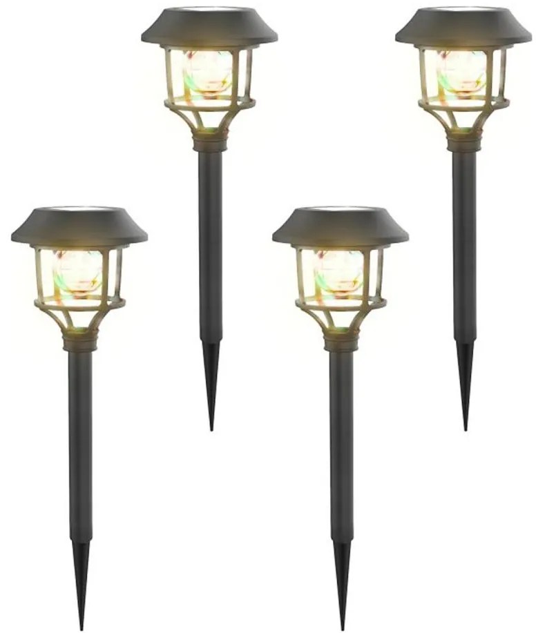 SET 4x lampă LED RGB solară Aigostar LED/0,2W/2V IP44