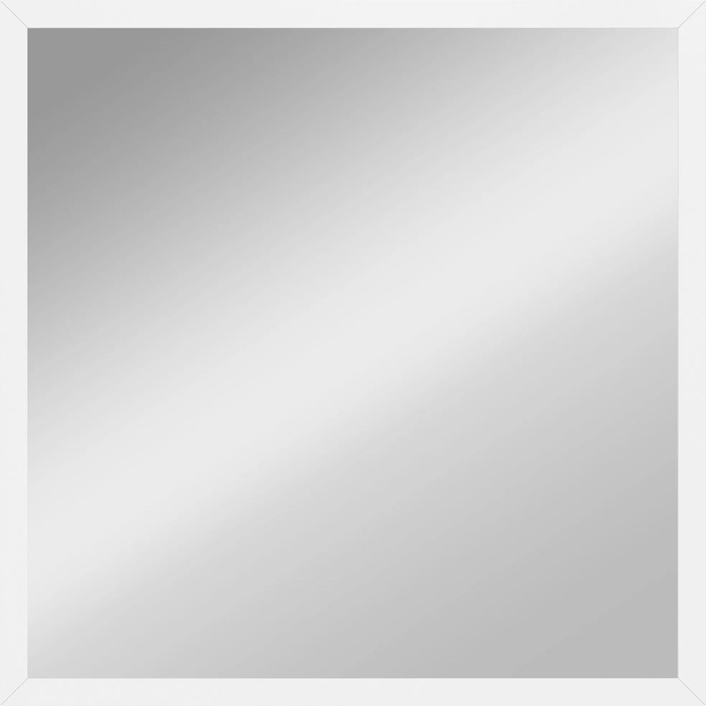 HOMCOM Oglindă de Perete Pătrată cu Cârlige, Oglindă din Sticlă și MDF, 50x50 cm, Albă | Aosom Romania