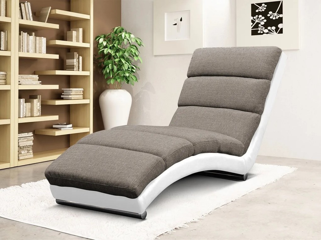 Fotoliu relax tapițat Laresa (piele ecologică Soft 017 (Alb) + Lawa 05). 1060825