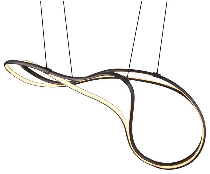 Lustră neagră LED cu abajur din metal Nala – Trio Select