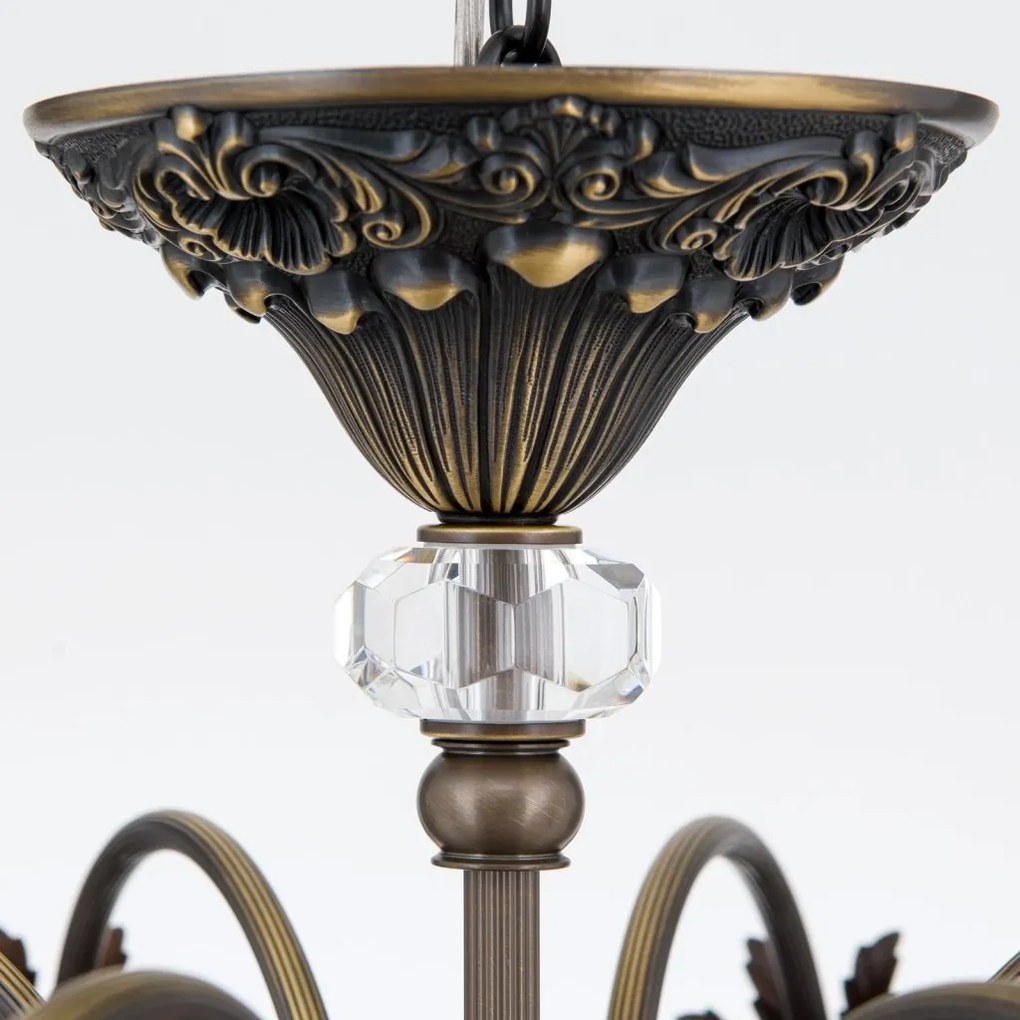 Candelabru cristal design lux LA BOHEME D-72cm 8L old patina