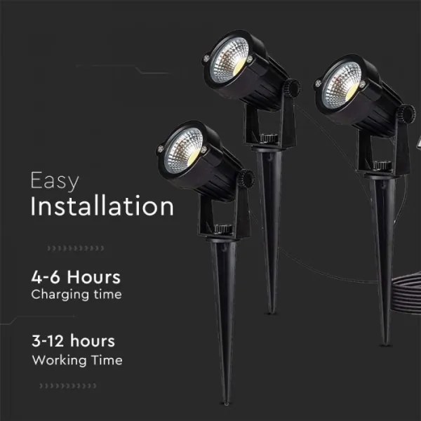 SET 3x Lampă solară LED exterior 3xLED/1,2W/3,7V IP65 3000K 4000 mAh