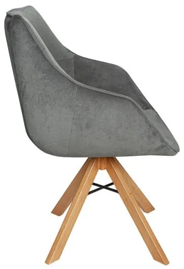 Scaun Vegas Rotativ Smoke Si Oak Gina Charcoal