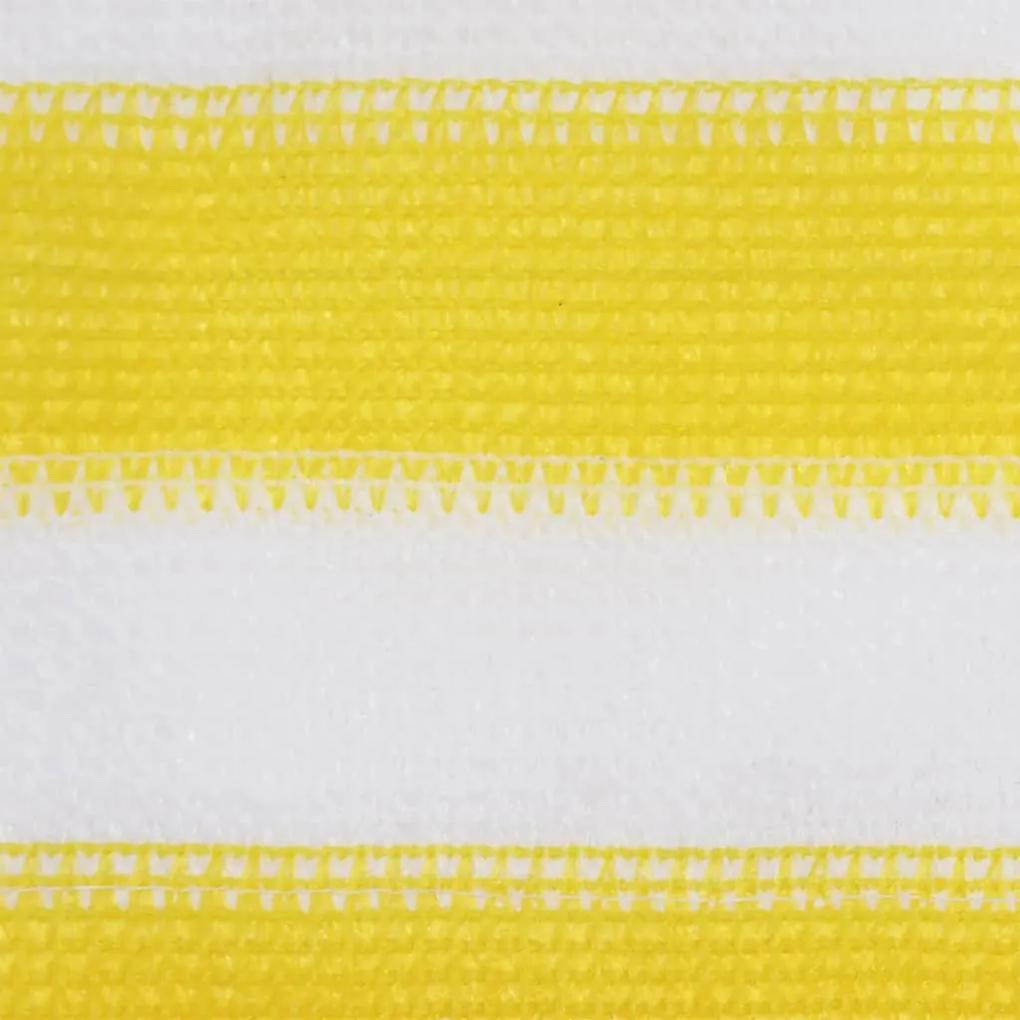 Paravan de balcon, galben si alb, 75x300 cm, HDPE Galben si alb, 75 x 300 cm
