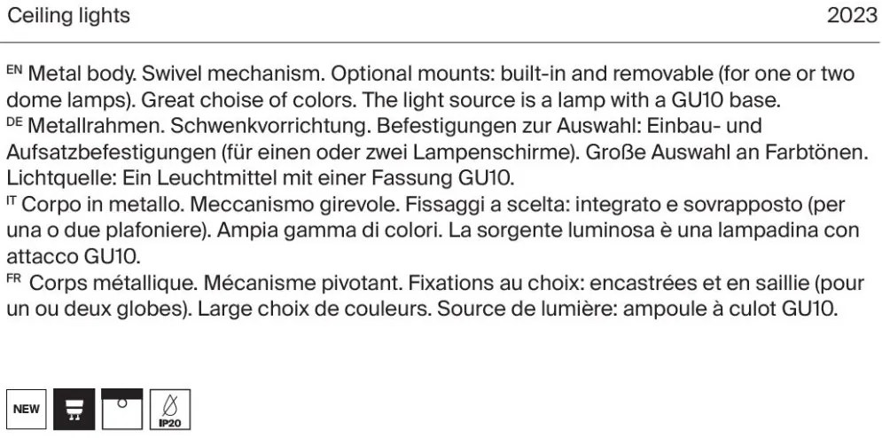 Aplica de perete / tavan design tehnic Focus S negru