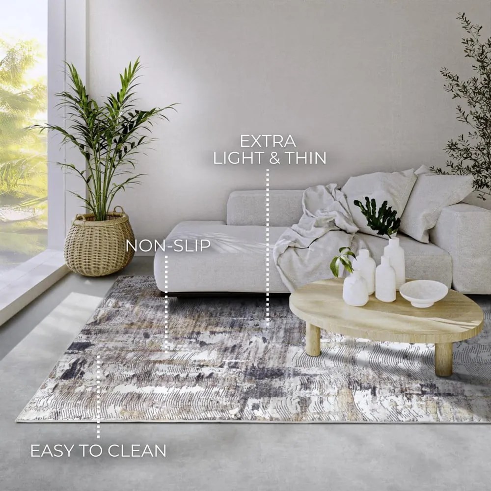 Covor gri deschis 120x160 cm Malard Anthracite Gold – Elle Decoration