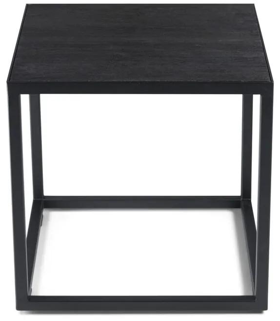 Masa laterală Amburgey, lemn/metal, neagra, 40 x 40 x 40 cm
