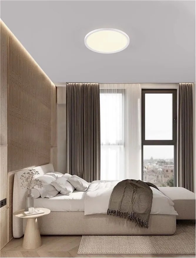 Plafoniera LED design slim ALMIRA alba D-40cm