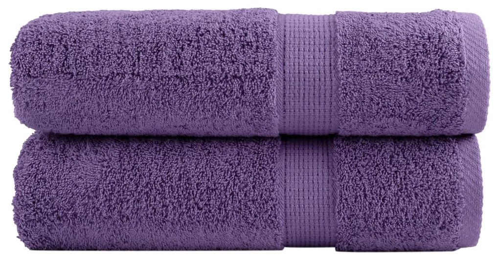 vidaXL Prosoape de mâini premium SOLUND 2 buc. violet 50x100 cm 600gsm