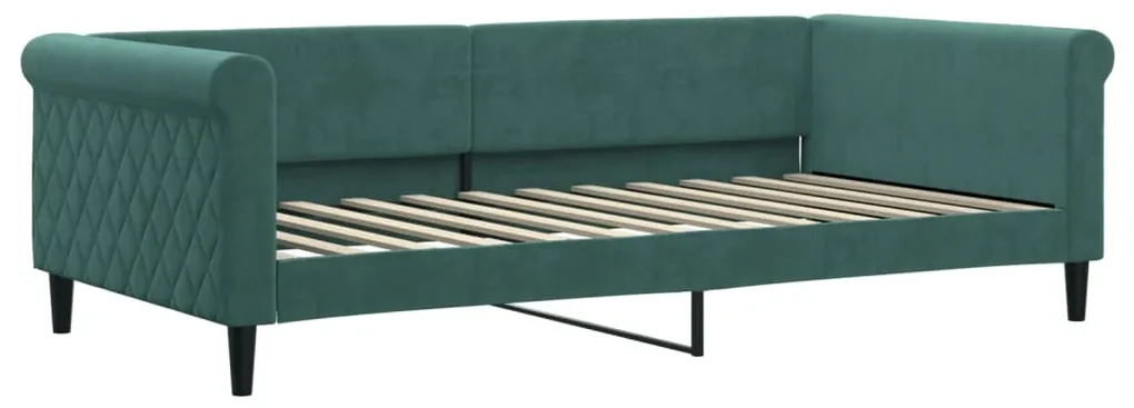 354253 vidaXL Cadru de pat, verde închis, 100x200 cm, catifea