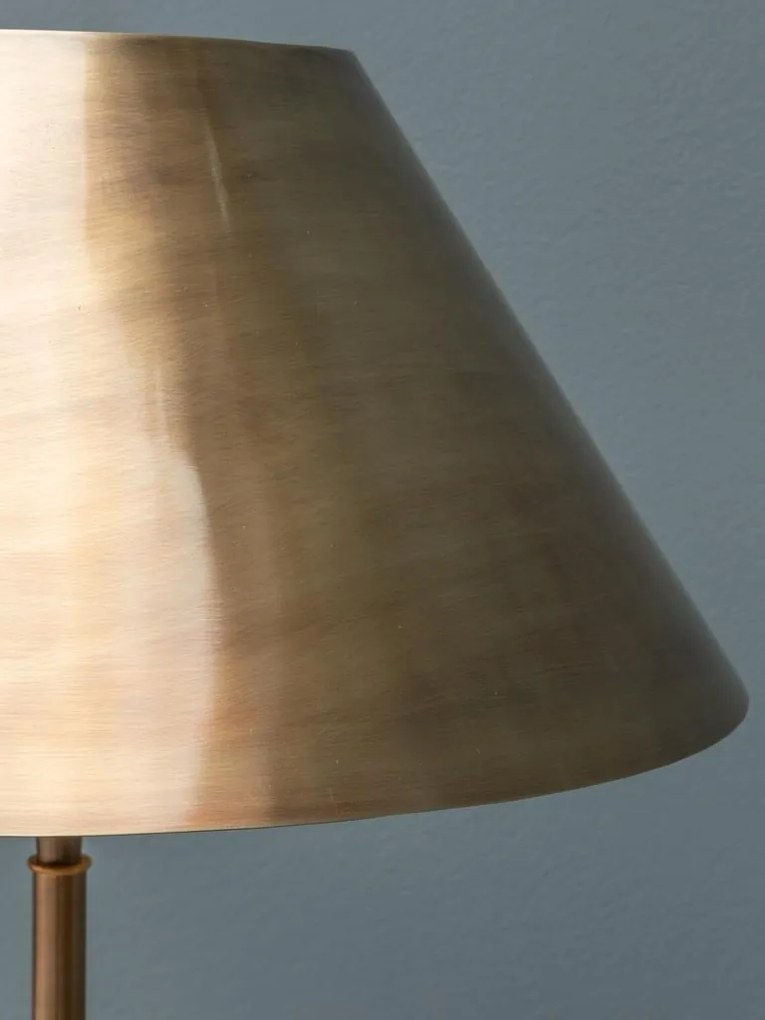 Lampadar din lemn reciclat, cu abajur din metal, Natuka