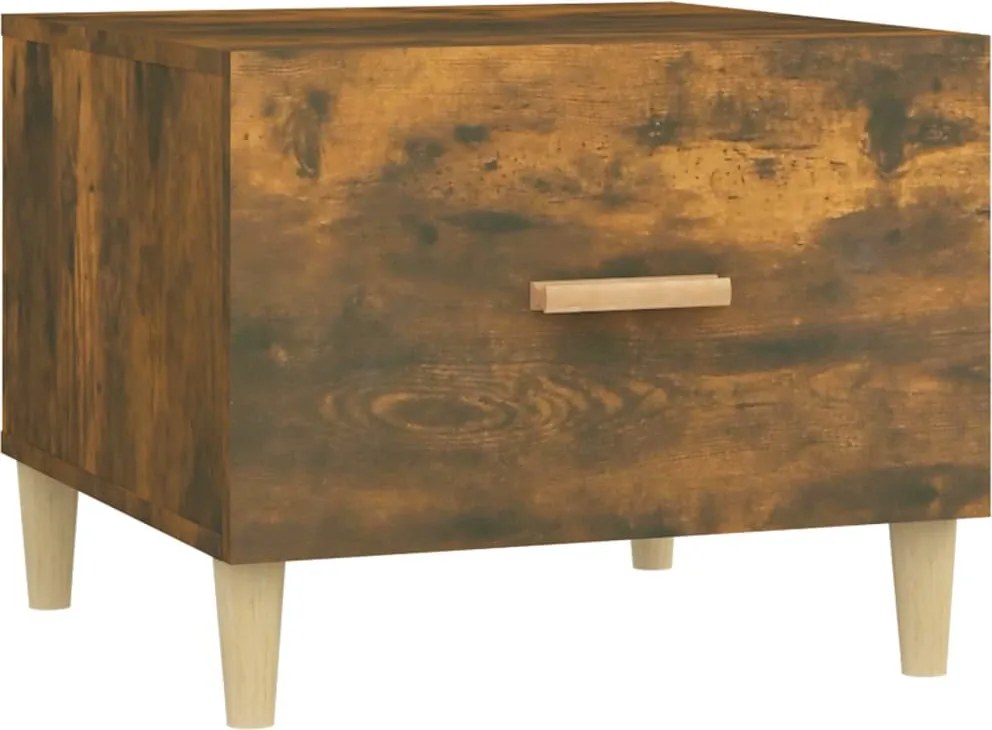 vidaXL Măsuță de cafea, stejar fumuriu, 50x50x40 cm, lemn compozit