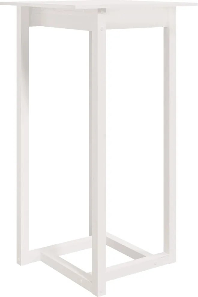 vidaXL Masă de bar, alb, 60x60x110 cm, lemn masiv de pin