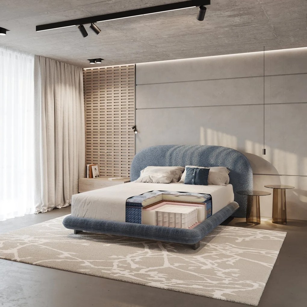 Saltea Denim Pocket 160×200 cm, fermitate medie, 36 cm înălțime