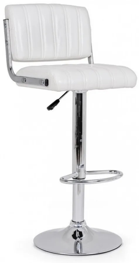 Scaun bar alb din piele ecologica si metal, Barclay Bizzotto