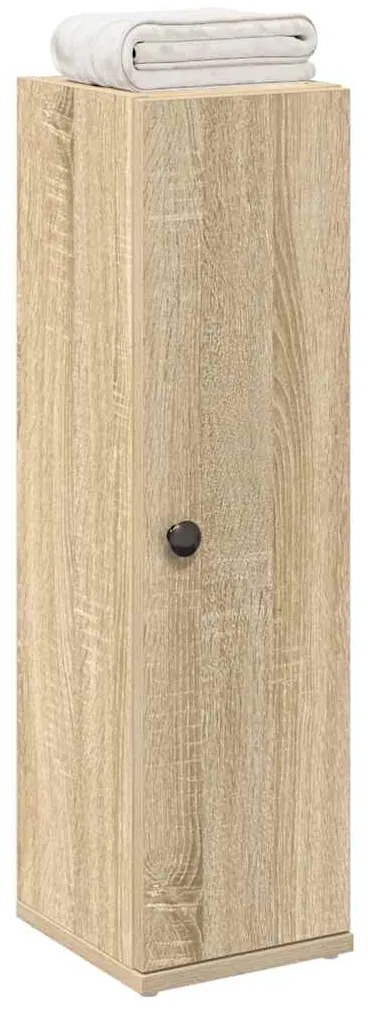 vidaXL Dulap de baie cu suport role, stejar sonoma, 20,5x22x72 cm