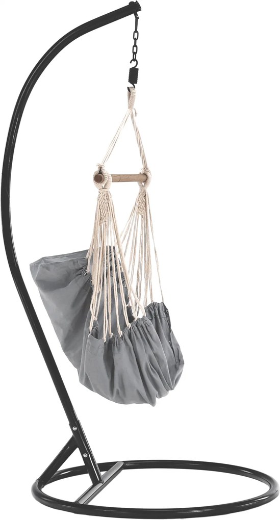 Scaun balansoar suspendabil, alb/gri, LINDO NEW