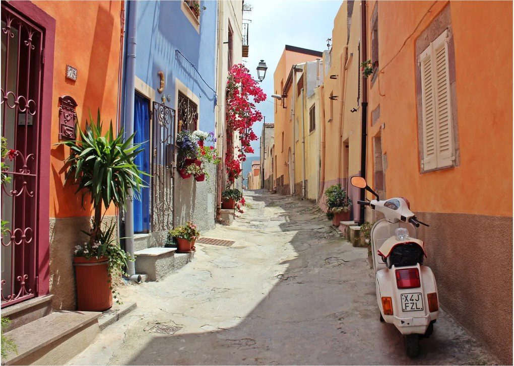 Tablou pe sticlă cu strada din Sardinia (70x50 cm)