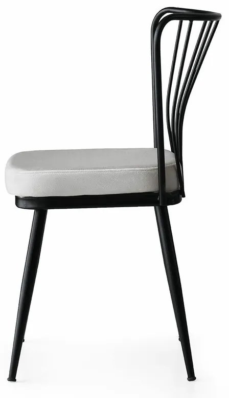 Set de scaune de sufragerie Yildiz White and Black, 4 buc., 4 buc