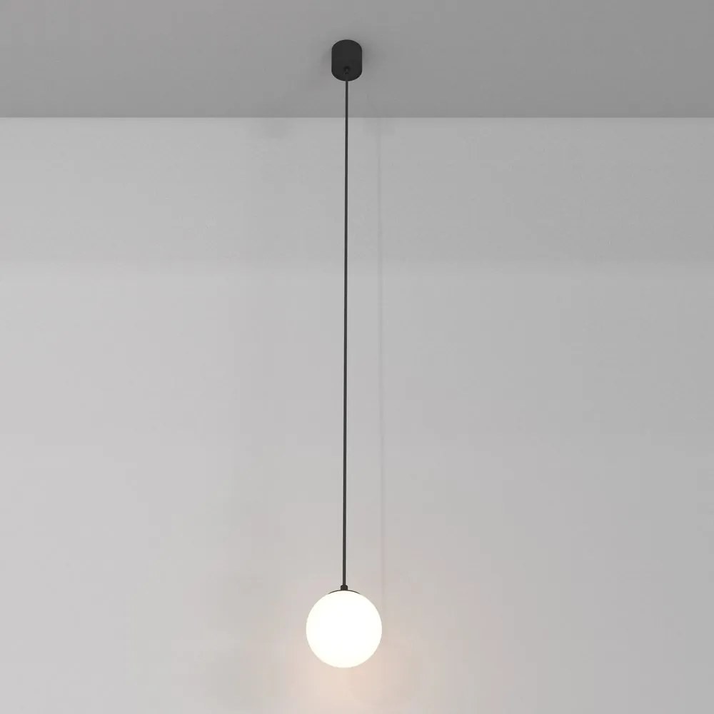 Pendul LED design tehnic Luna negru, 4000K