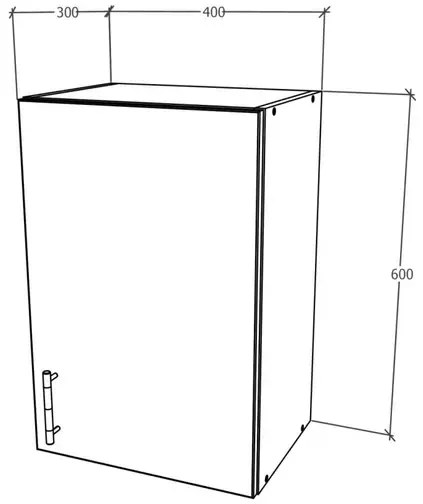 Corp Superior Karo, 1 Usa, Lemn Natural/Alb, 40 x 30 x 60 cm