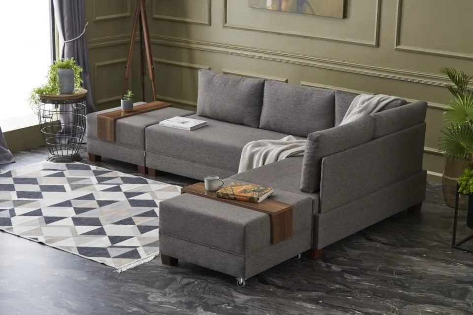 Coltar Extensibil Fly Corner Sofa Bed Right, Gri