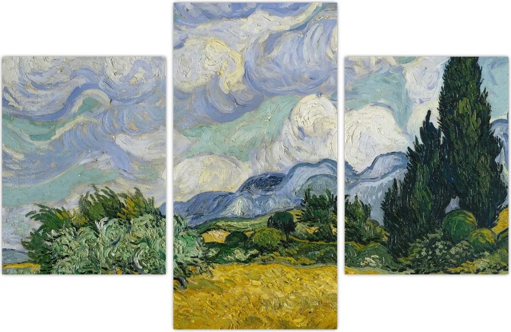 Tablou - Vincent van Gogh, Wheat Field with Cypresses, reproducere (90x60 cm)