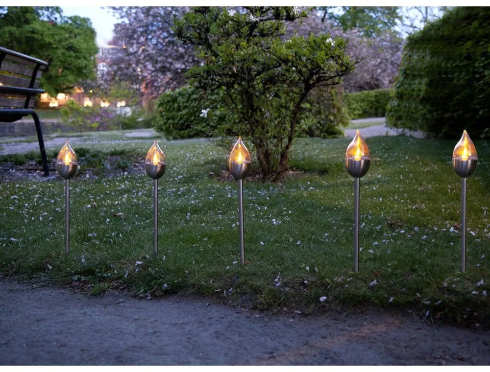 Corpuri de iluminat pentru exterior LED 3 buc. tip țepușă, de sol solare (înălțime 40 cm) Olympus – Star Trading