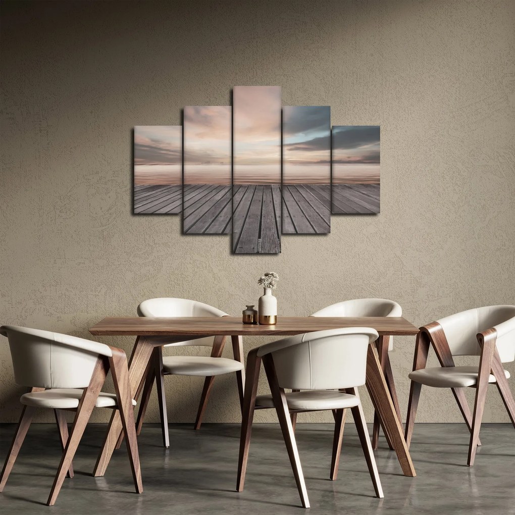 Tablou - Pier la apus de soare (150x105 cm)
